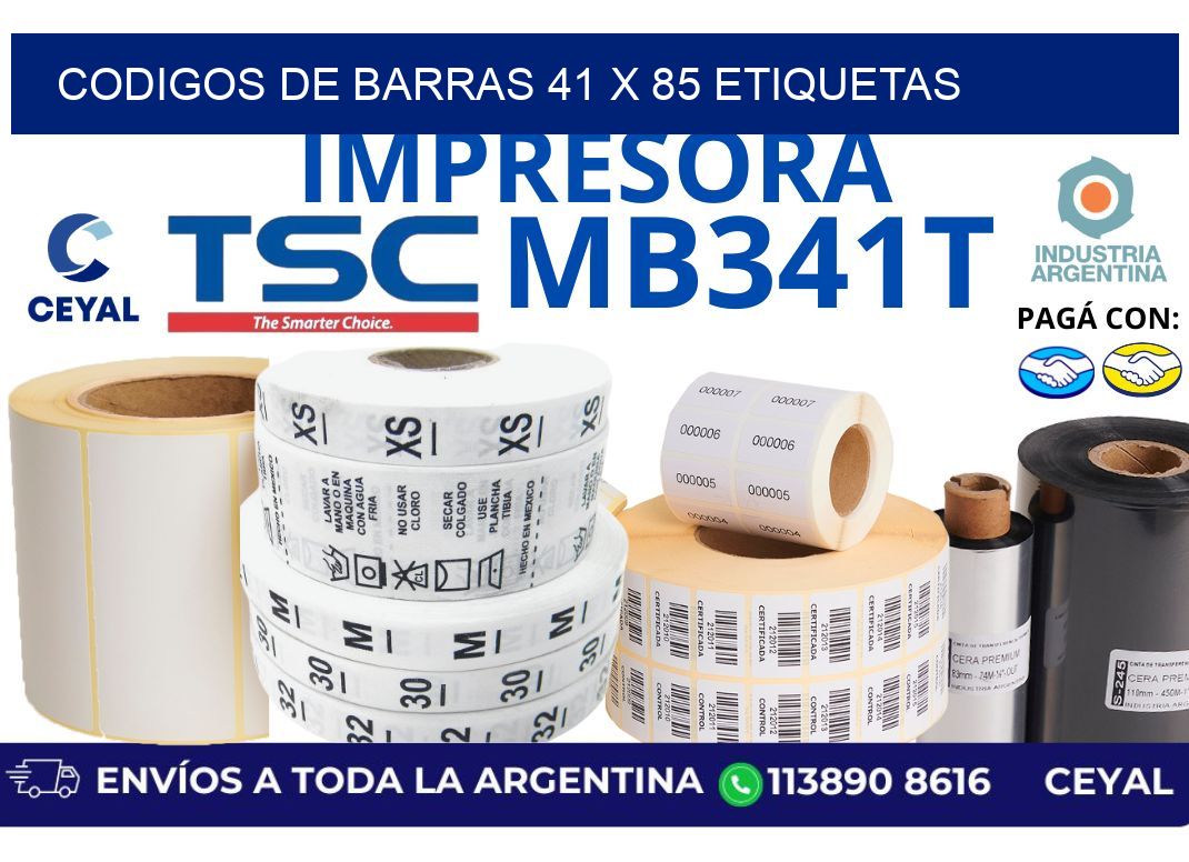 codigos de barras 41 x 85 etiquetas