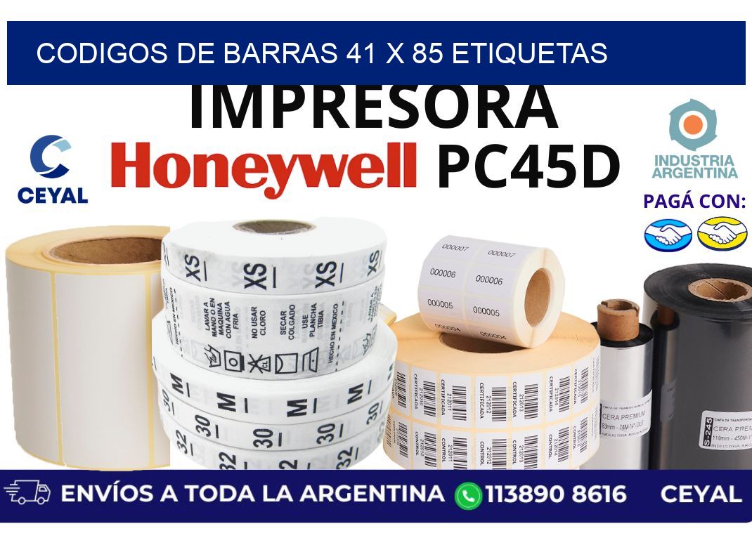 codigos de barras 41 x 85 etiquetas