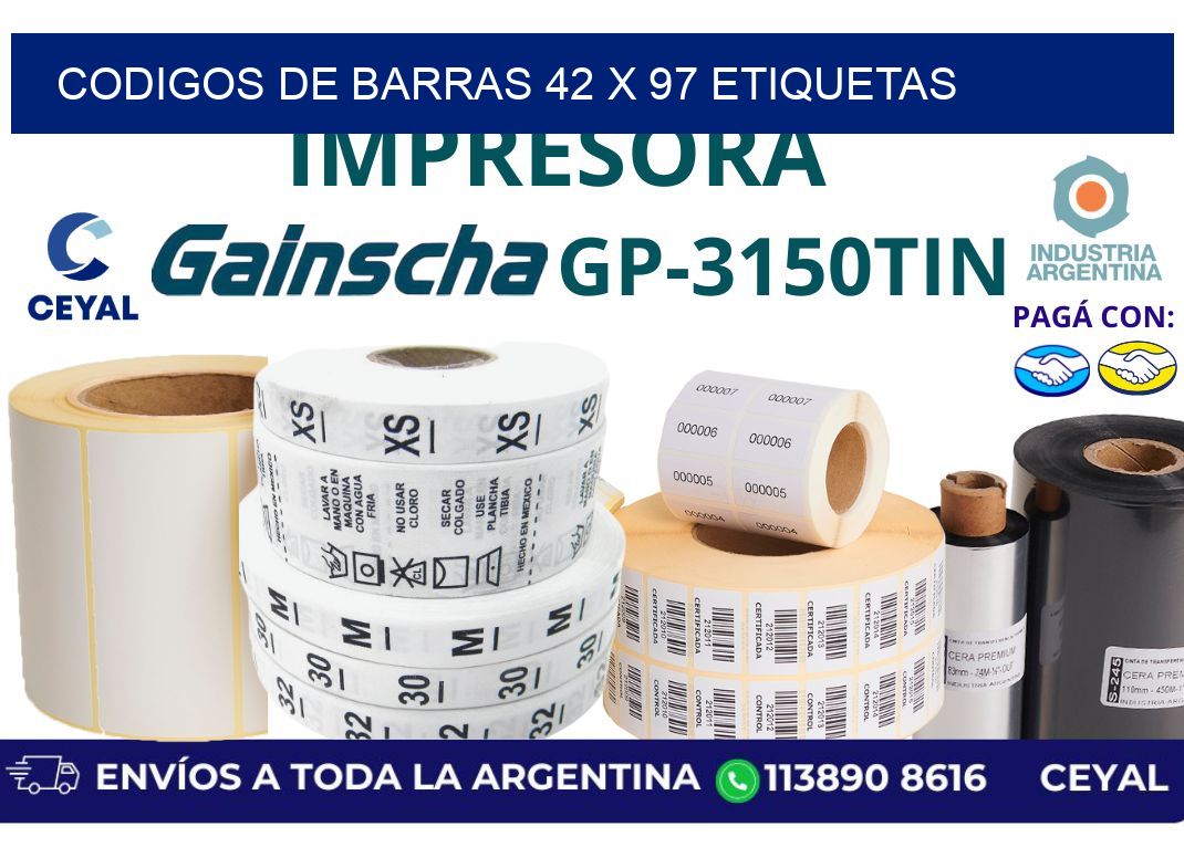 codigos de barras 42 x 97 etiquetas