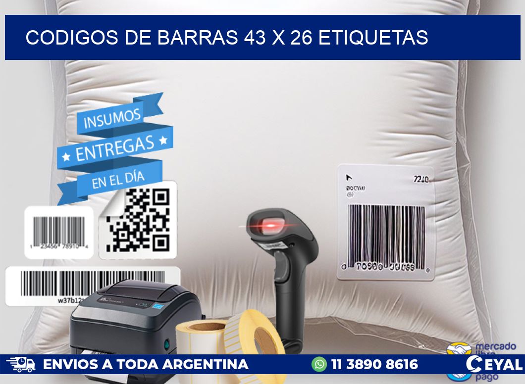 codigos de barras 43 x 26 etiquetas