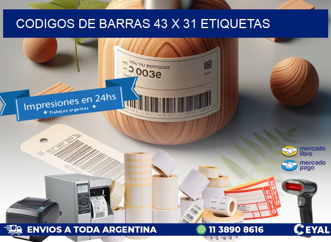 codigos de barras 43 x 31 etiquetas