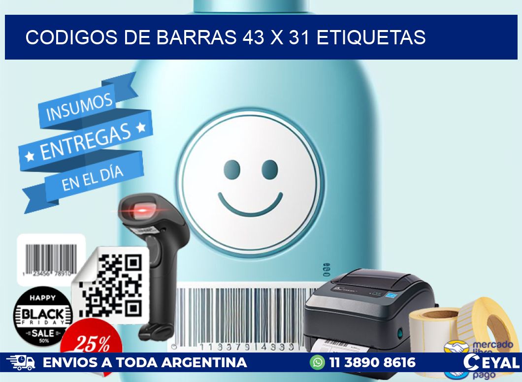 codigos de barras 43 x 31 etiquetas