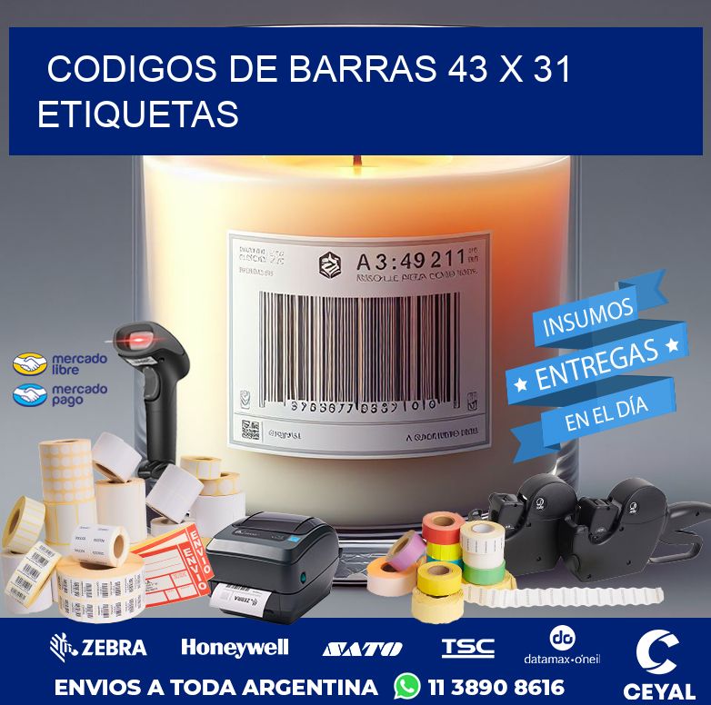 codigos de barras 43 x 31 etiquetas