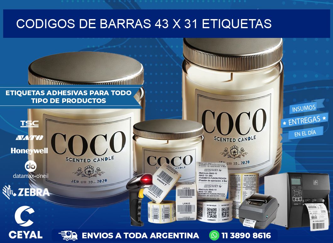 codigos de barras 43 x 31 etiquetas