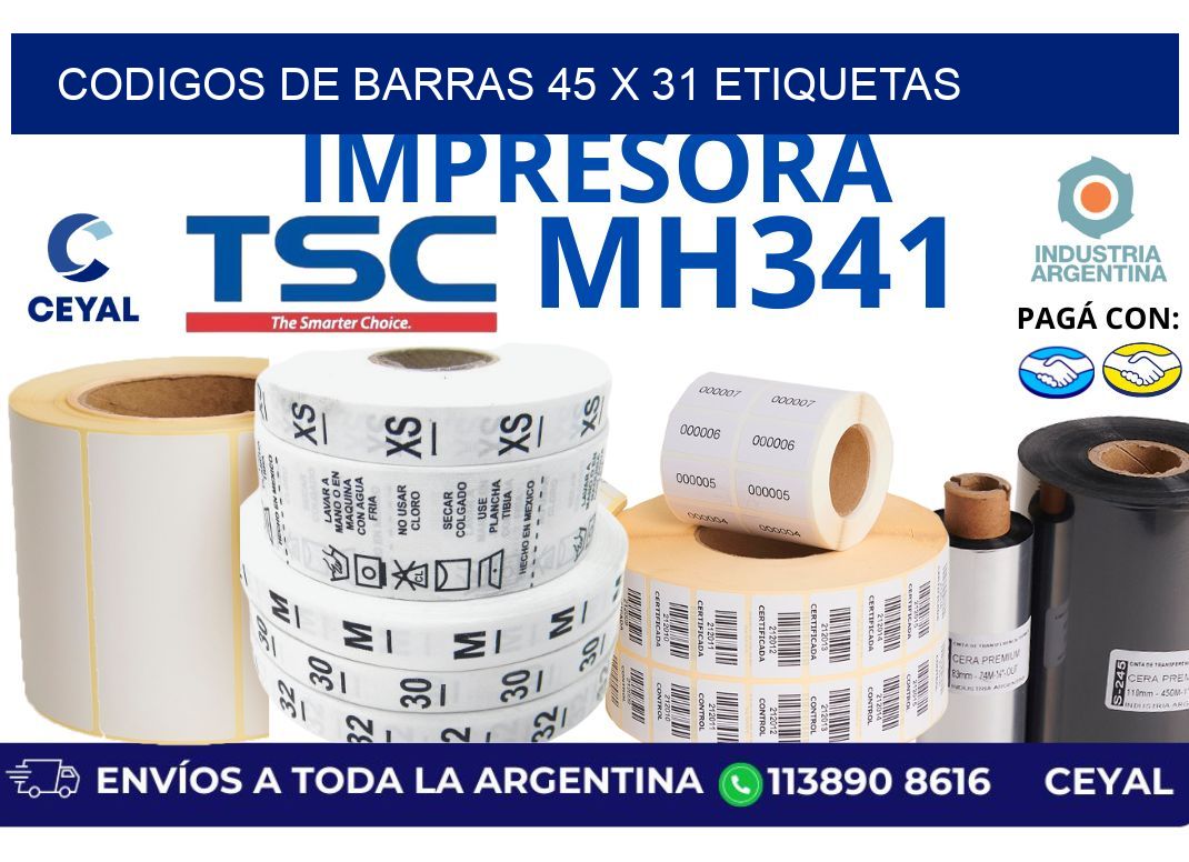 codigos de barras 45 x 31 etiquetas