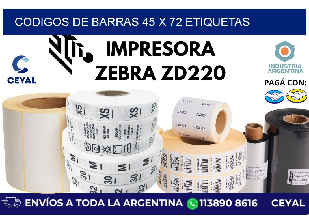 codigos de barras 45 x 72 etiquetas