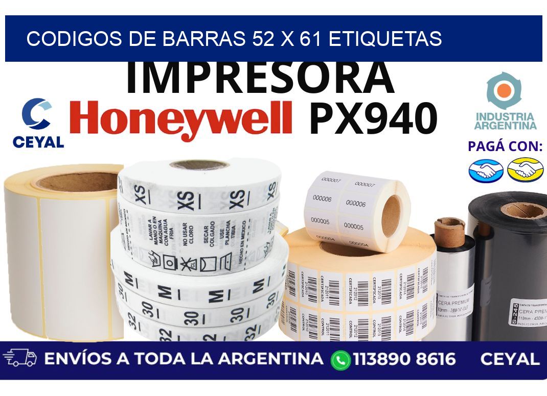 codigos de barras 52 x 61 etiquetas