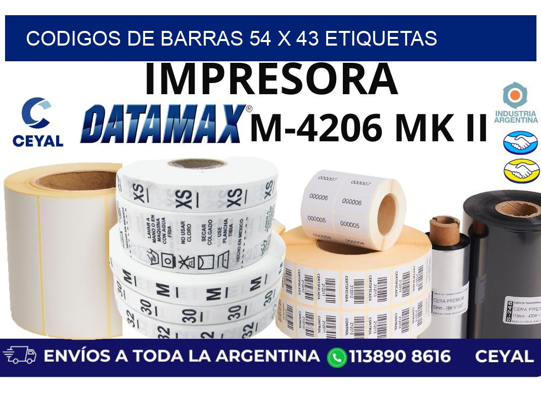 codigos de barras 54 x 43 etiquetas