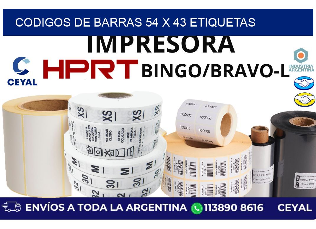 codigos de barras 54 x 43 etiquetas