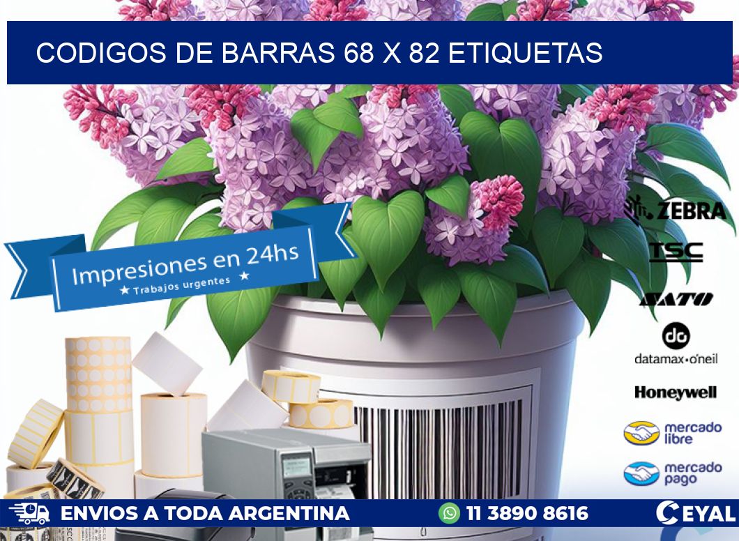 codigos de barras 68 x 82 etiquetas