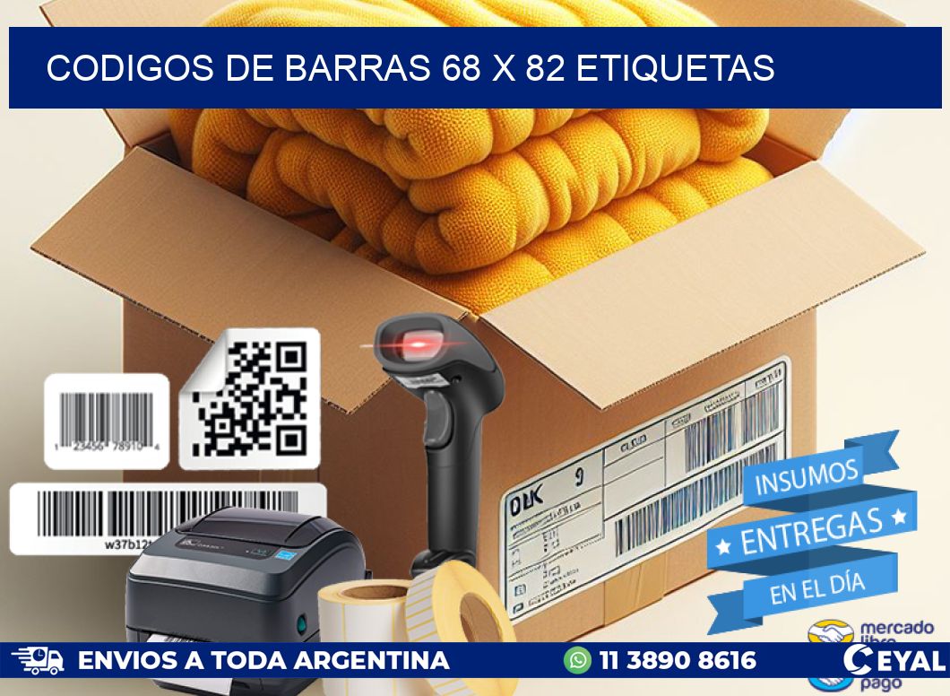 codigos de barras 68 x 82 etiquetas