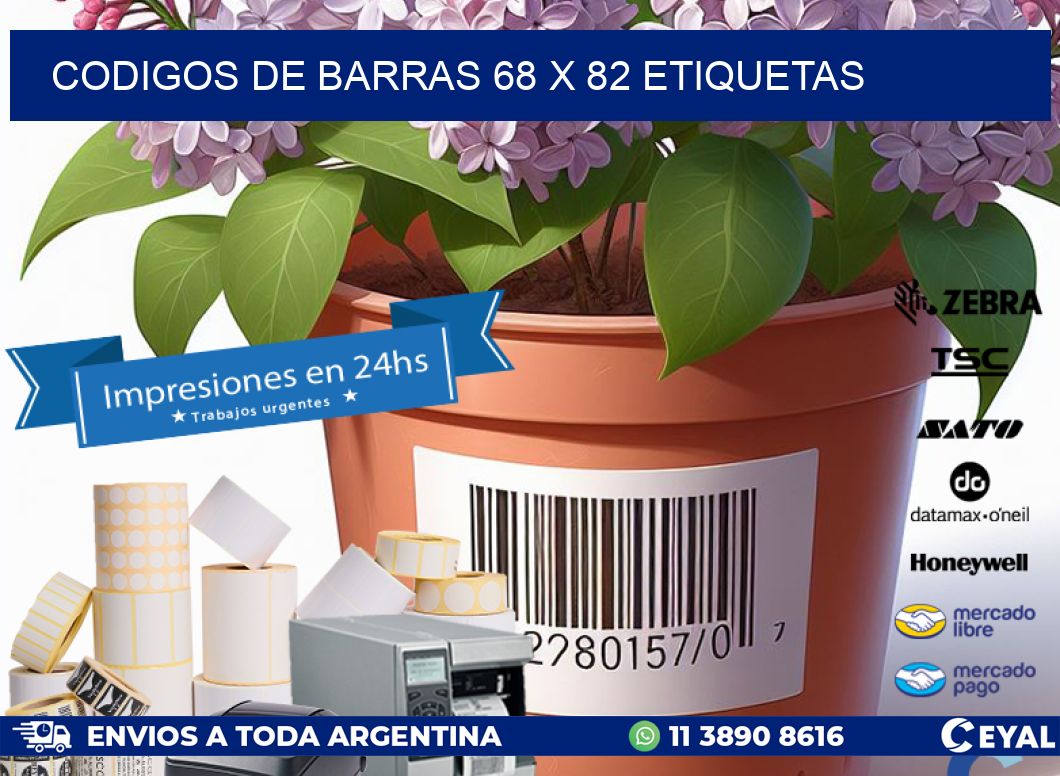 codigos de barras 68 x 82 etiquetas
