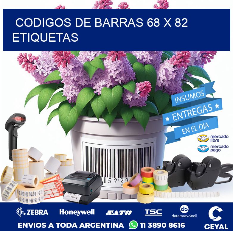 codigos de barras 68 x 82 etiquetas