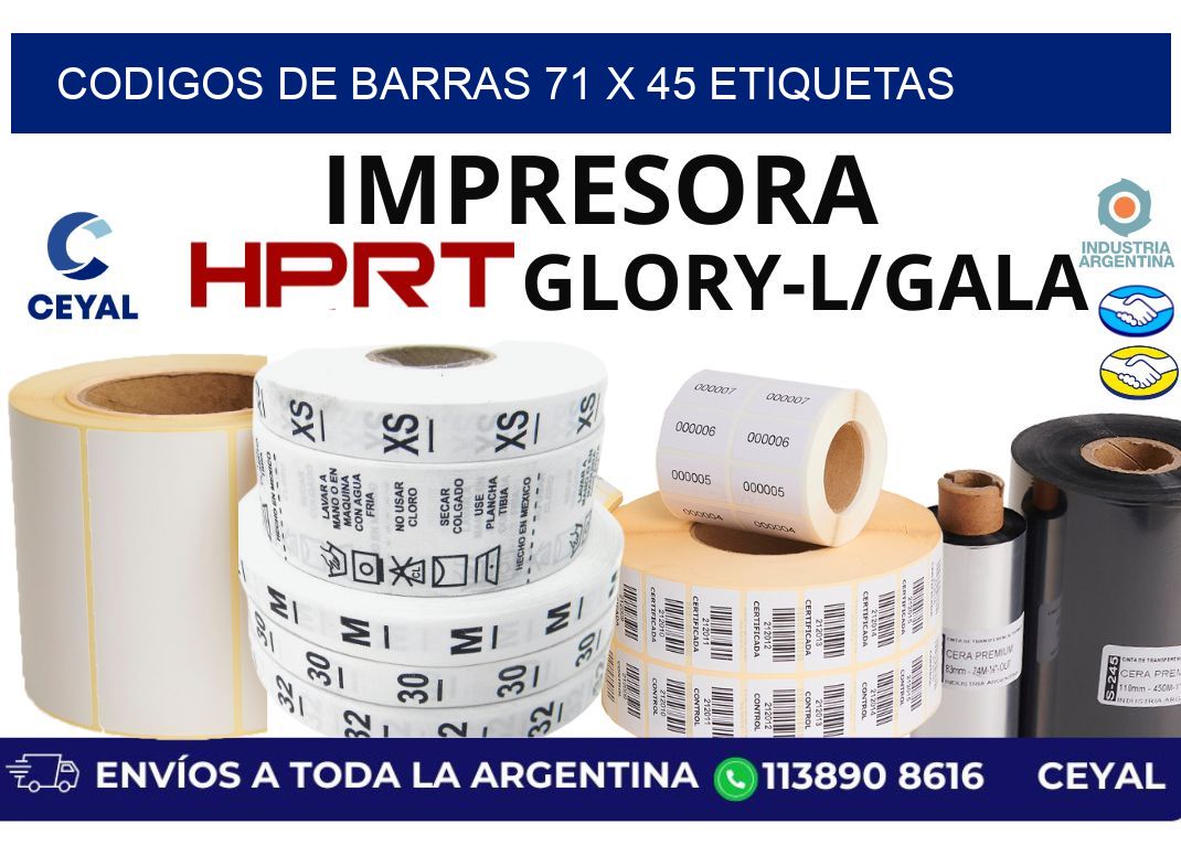 codigos de barras 71 x 45 etiquetas