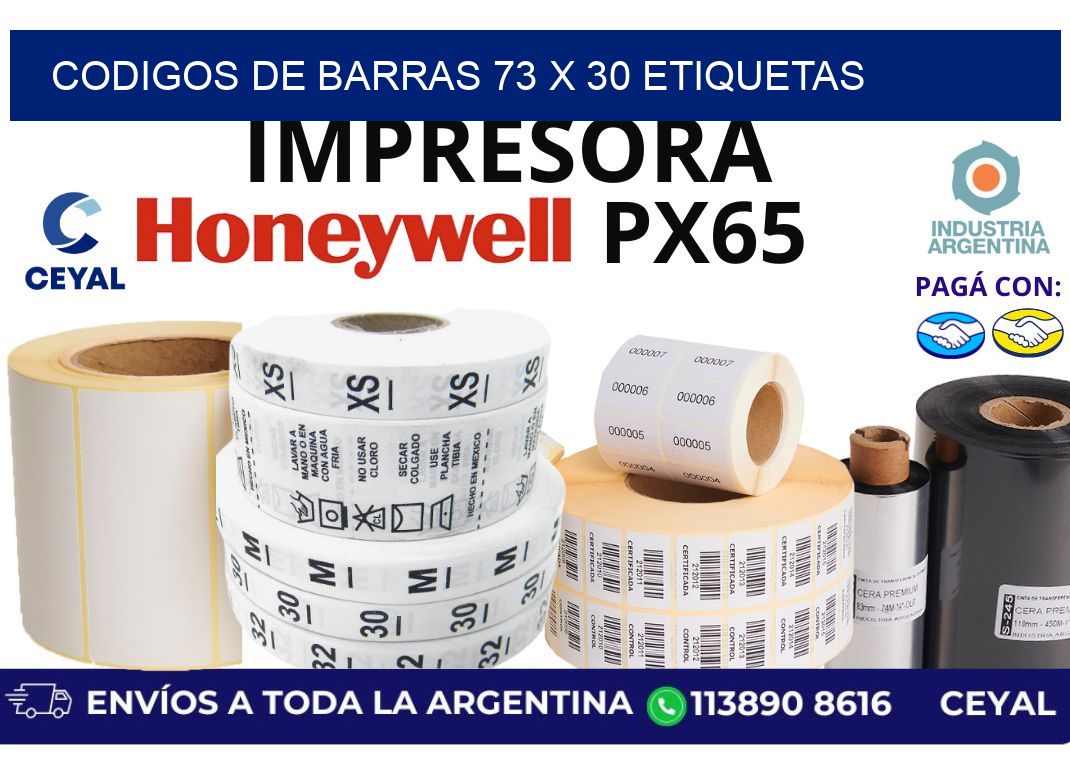 codigos de barras 73 x 30 etiquetas