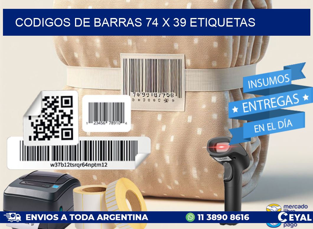 codigos de barras 74 x 39 etiquetas