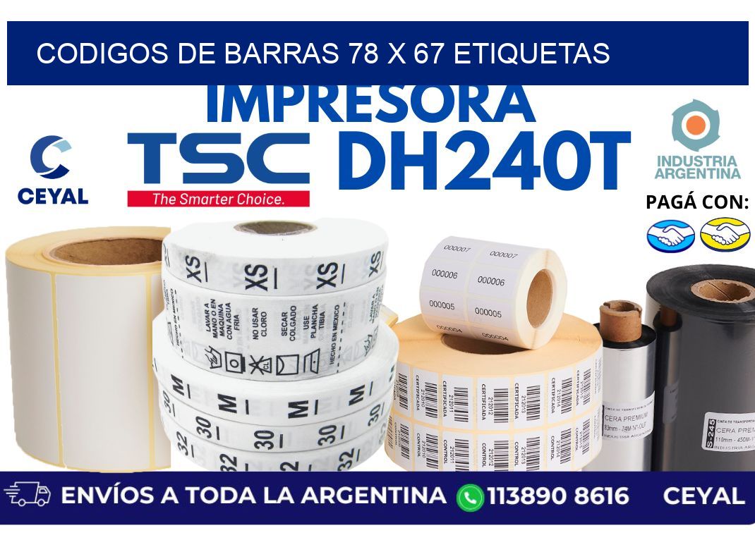 codigos de barras 78 x 67 etiquetas