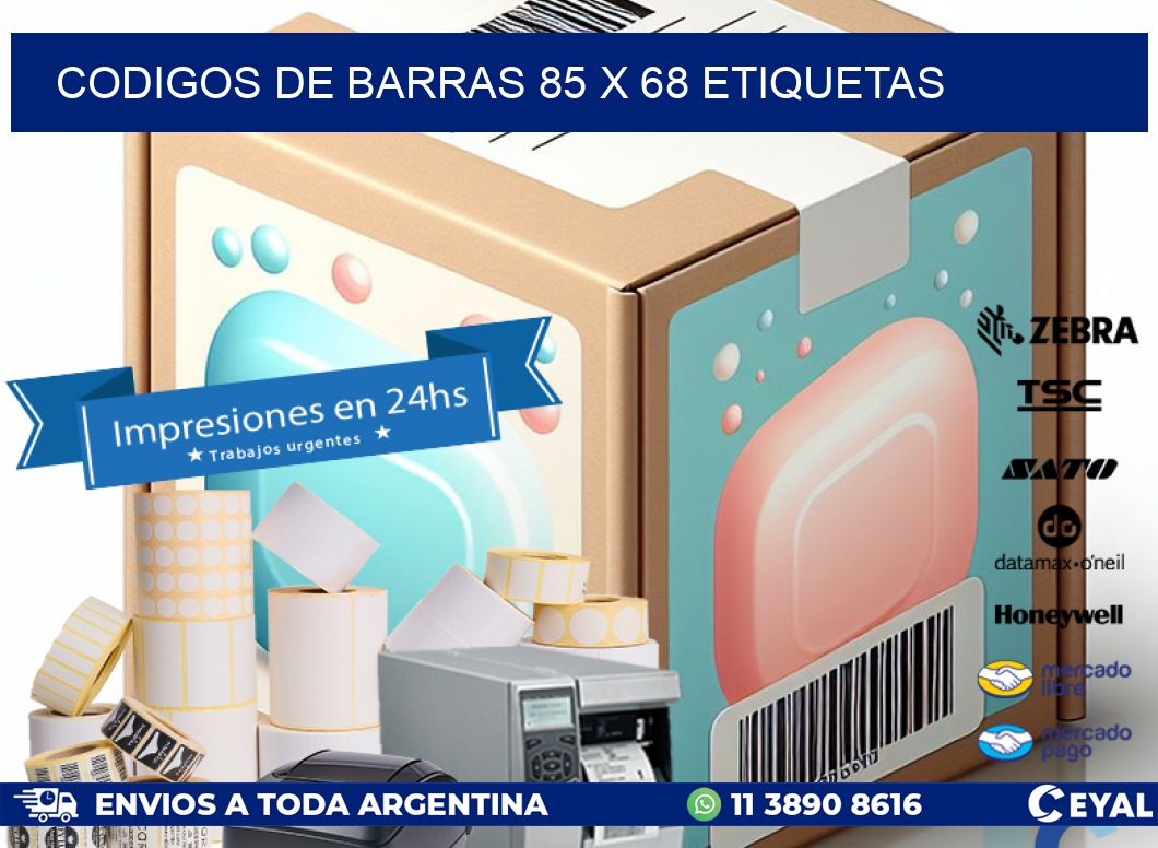 codigos de barras 85 x 68 etiquetas