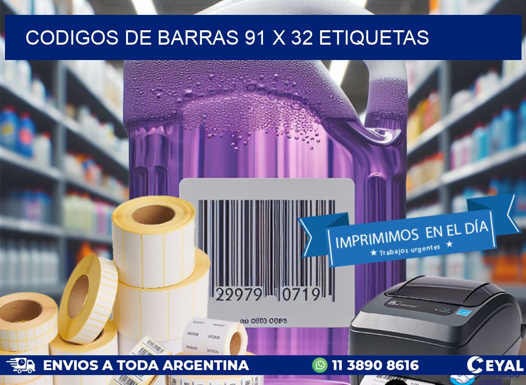 codigos de barras 91 x 32 etiquetas