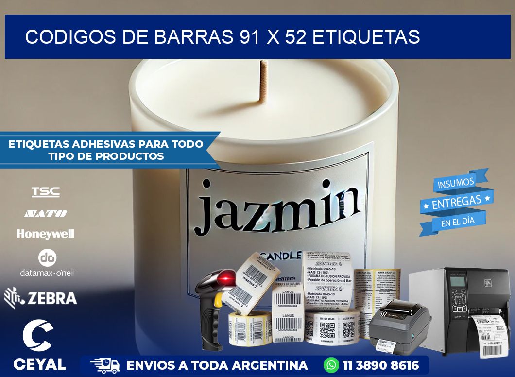 codigos de barras 91 x 52 etiquetas