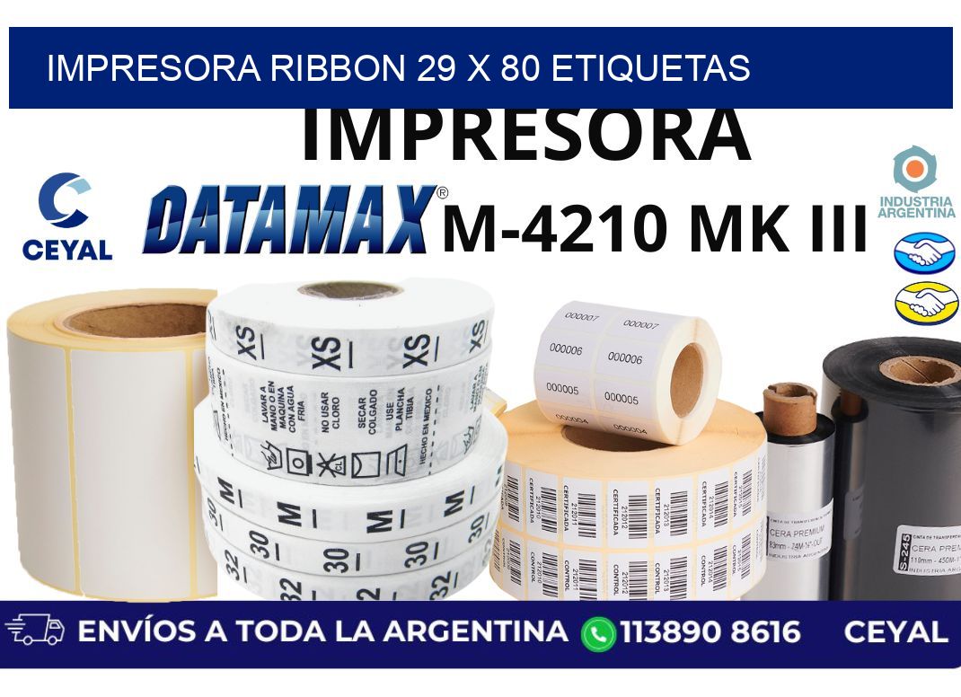 impresora ribbon 29 x 80 etiquetas