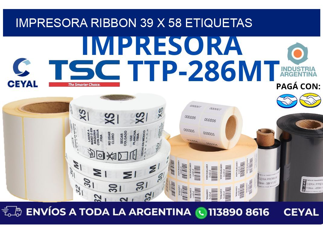 impresora ribbon 39 x 58 etiquetas
