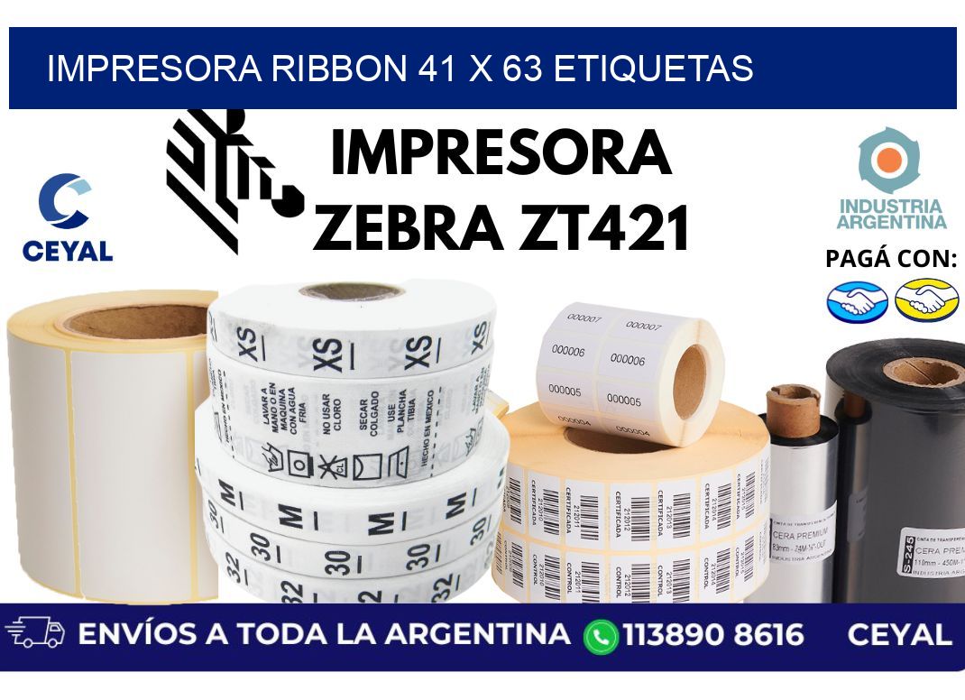 impresora ribbon 41 x 63 etiquetas