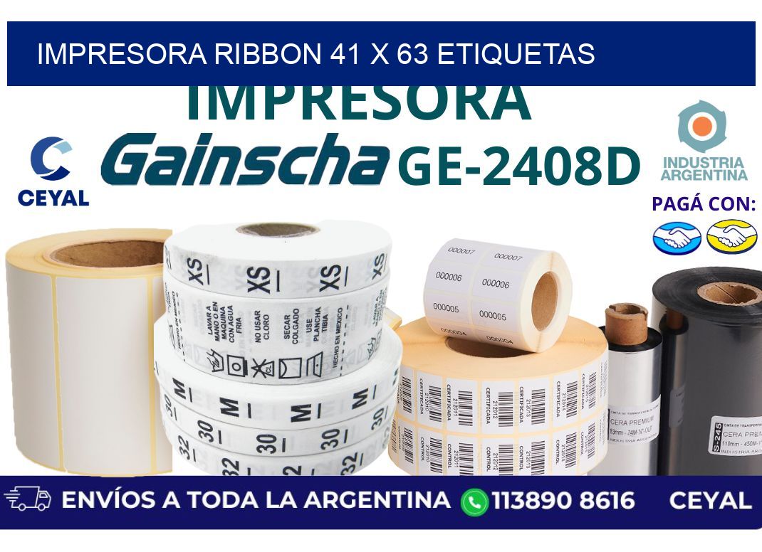 impresora ribbon 41 x 63 etiquetas