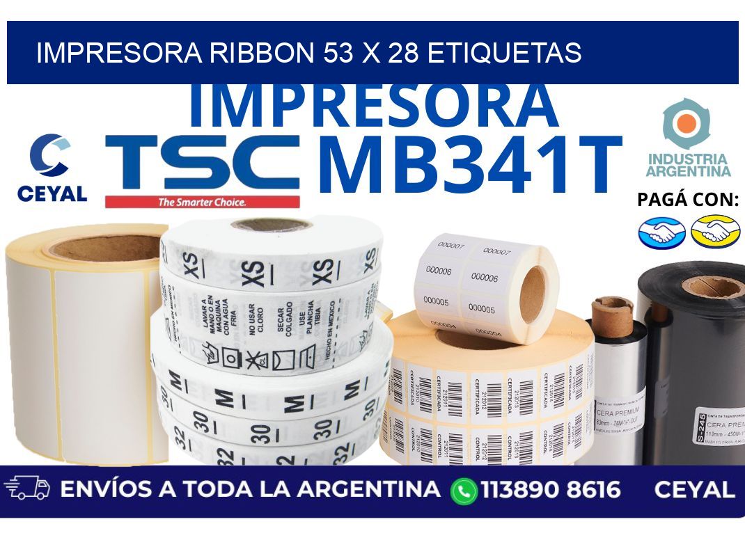 impresora ribbon 53 x 28 etiquetas