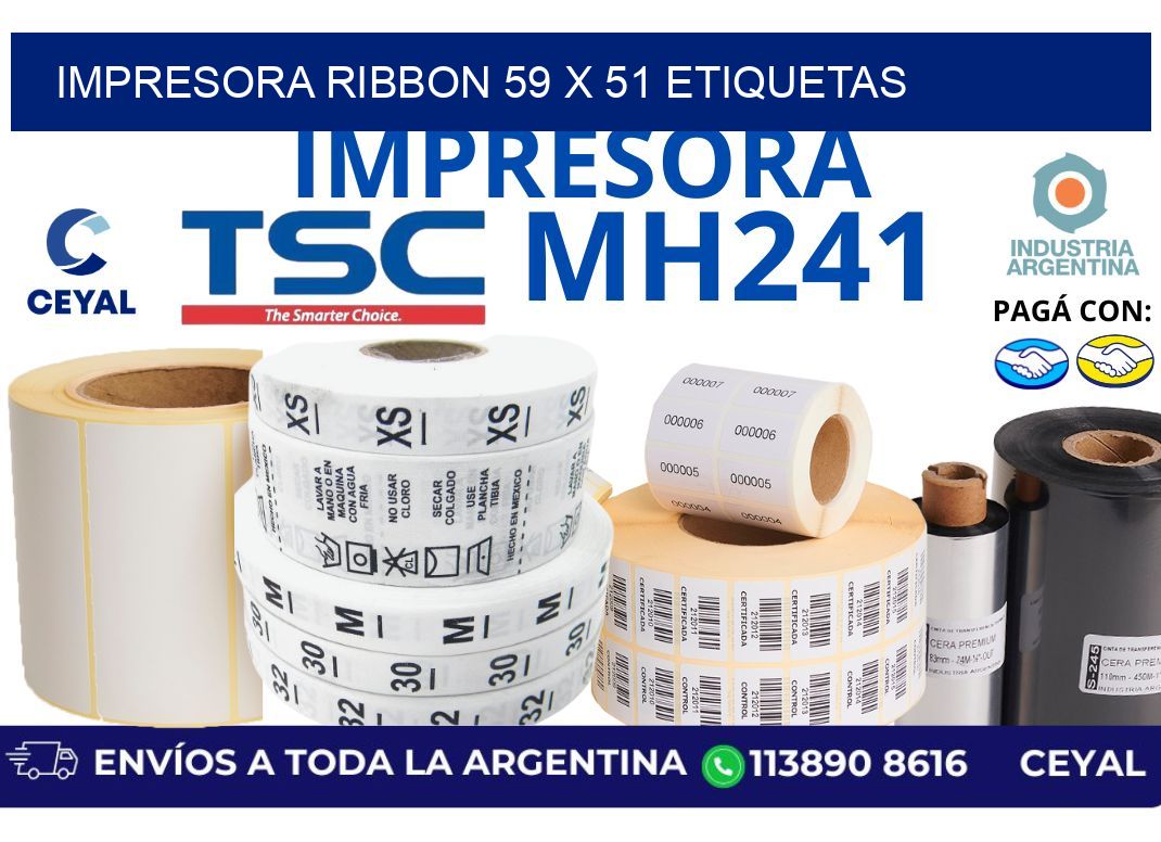 impresora ribbon 59 x 51 etiquetas