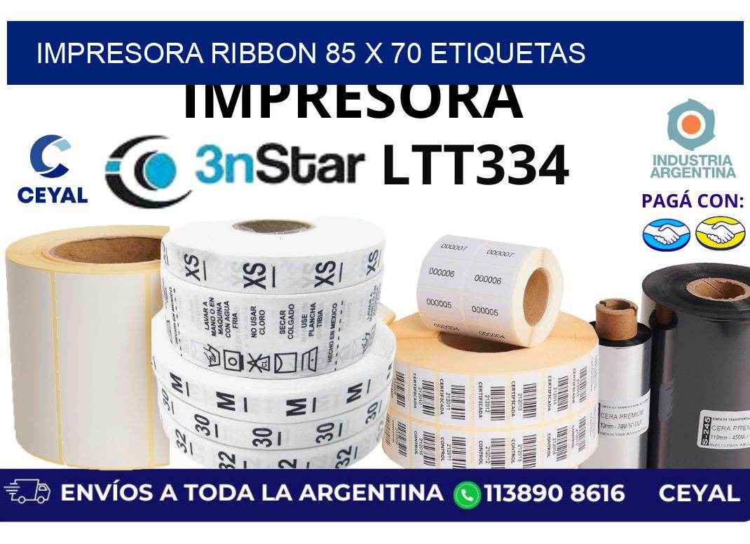 impresora ribbon 85 x 70 etiquetas