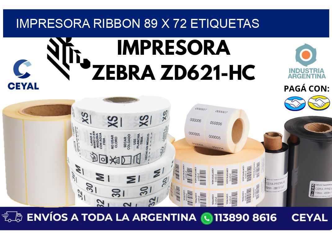impresora ribbon 89 x 72 etiquetas