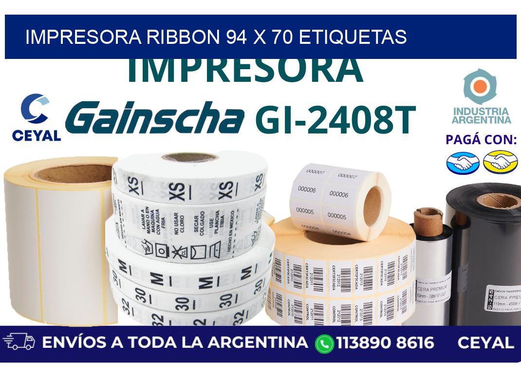 impresora ribbon 94 x 70 etiquetas