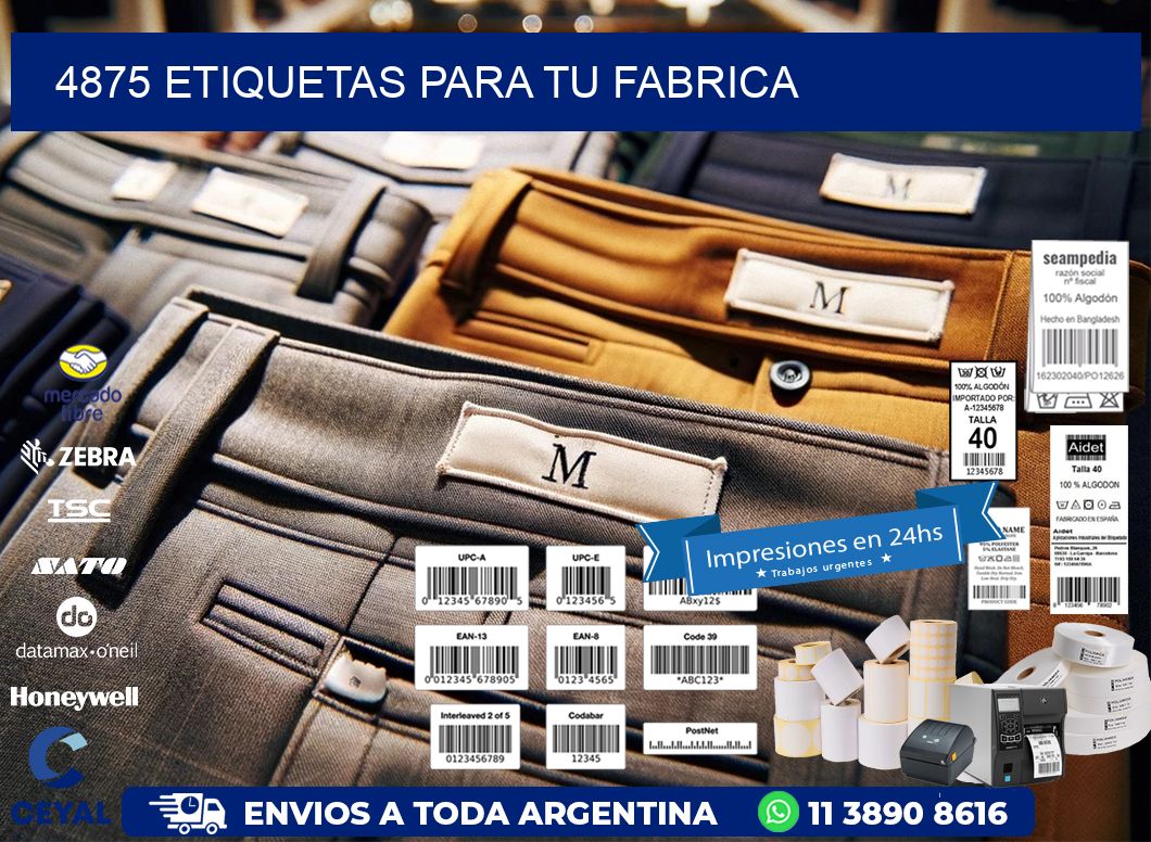 4875 etiquetas para tu fabrica