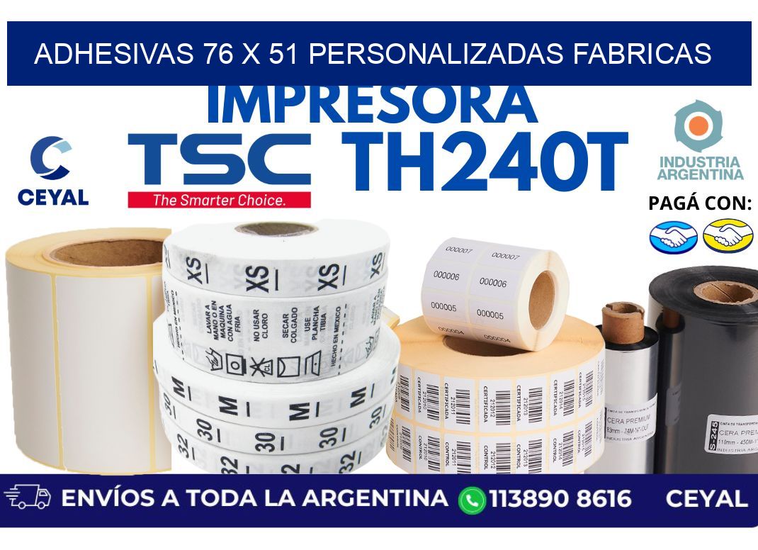 adhesivas 76 x 51 personalizadas fabricas