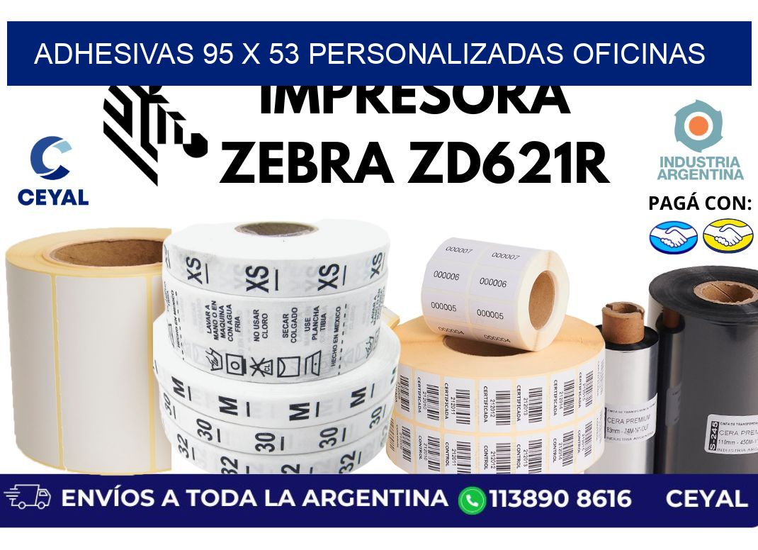 adhesivas 95 x 53 personalizadas oficinas