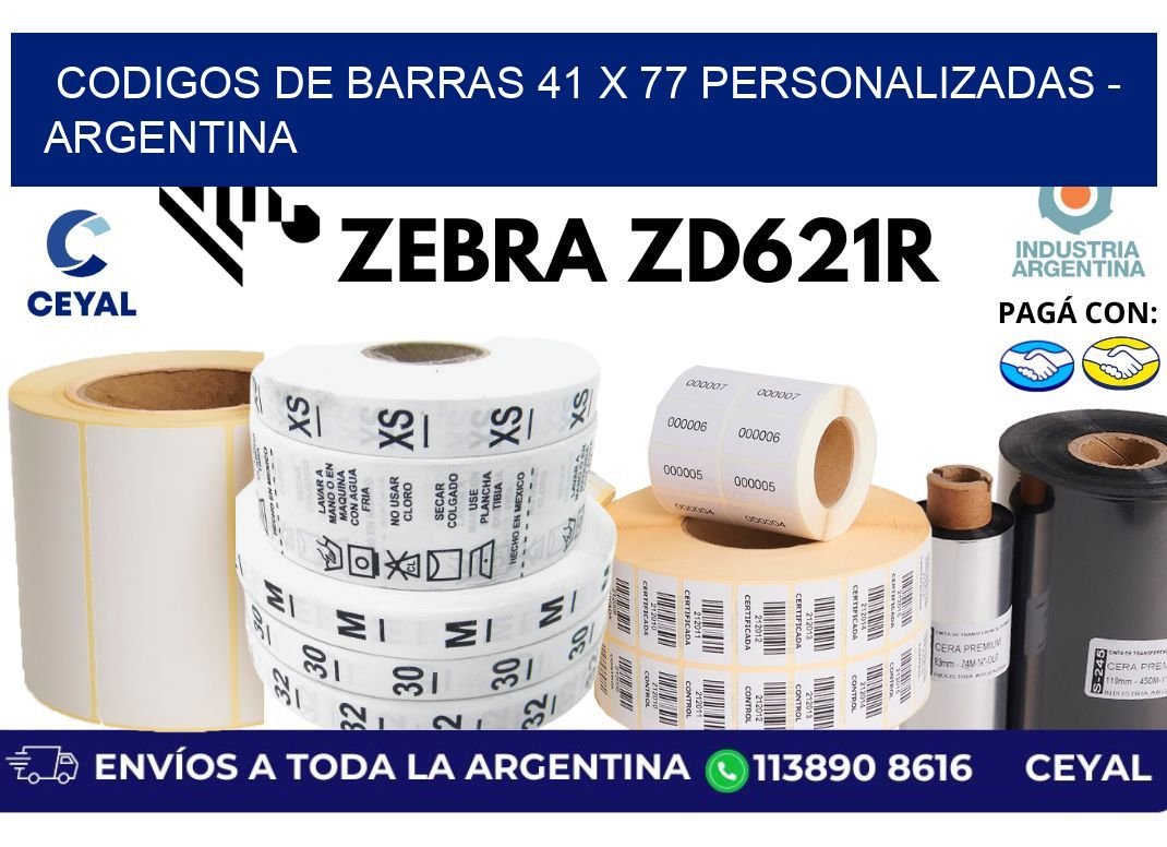 codigos de barras 41 x 77 personalizadas – Argentina