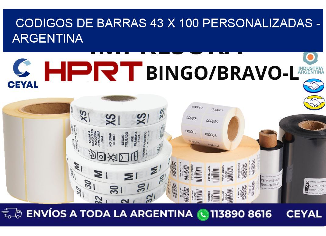 codigos de barras 43 x 100 personalizadas – Argentina