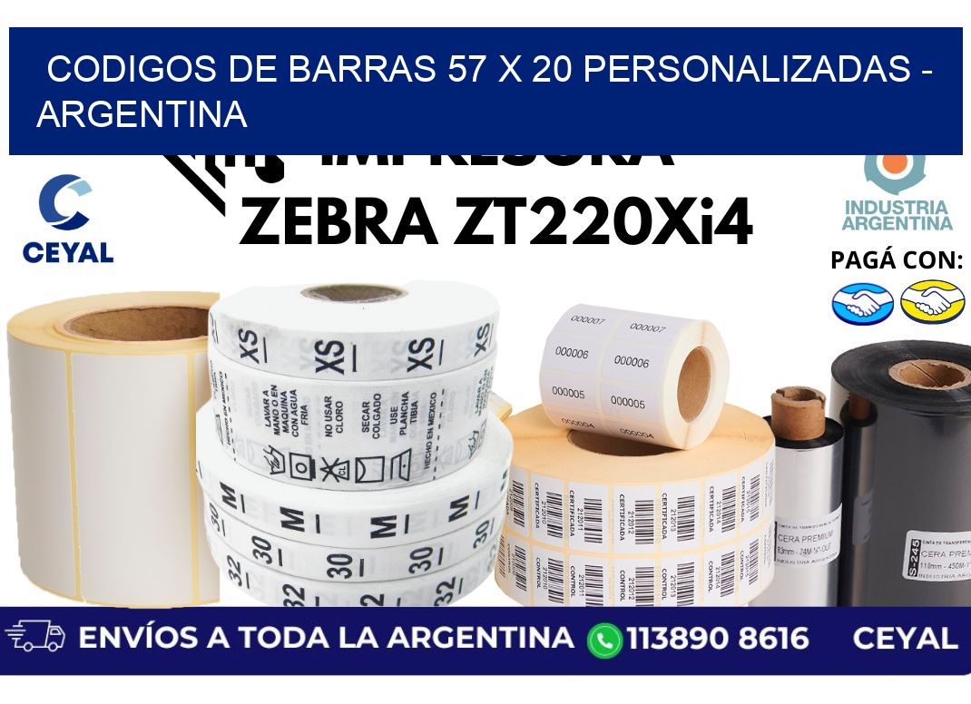 codigos de barras 57 x 20 personalizadas – Argentina