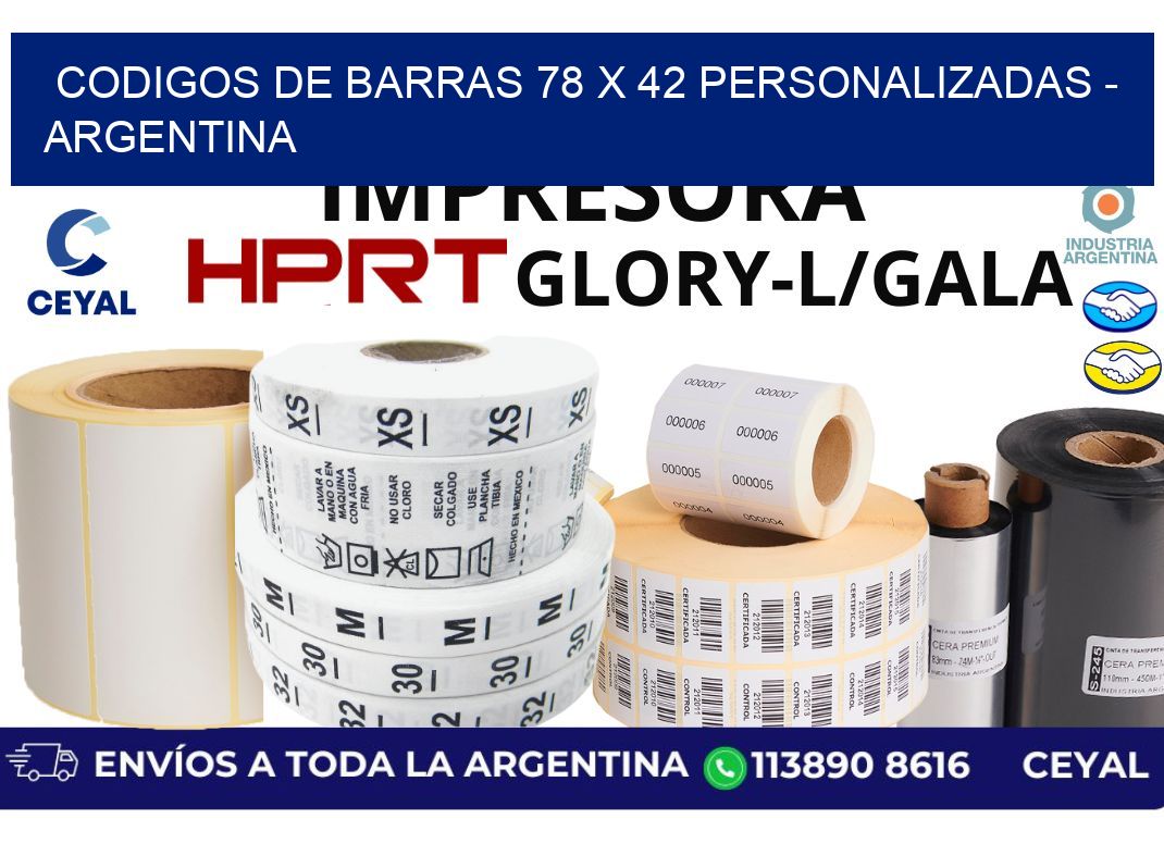 codigos de barras 78 x 42 personalizadas - Argentina