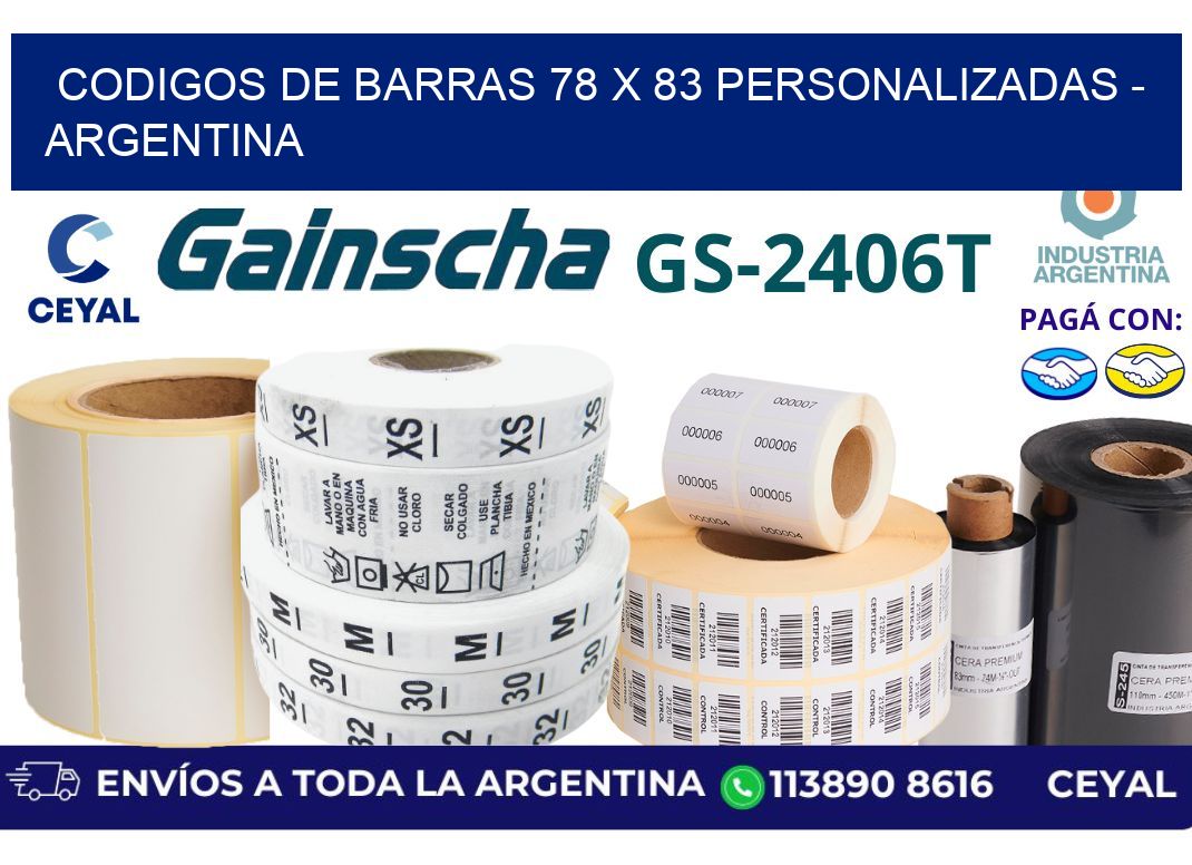 codigos de barras 78 x 83 personalizadas - Argentina