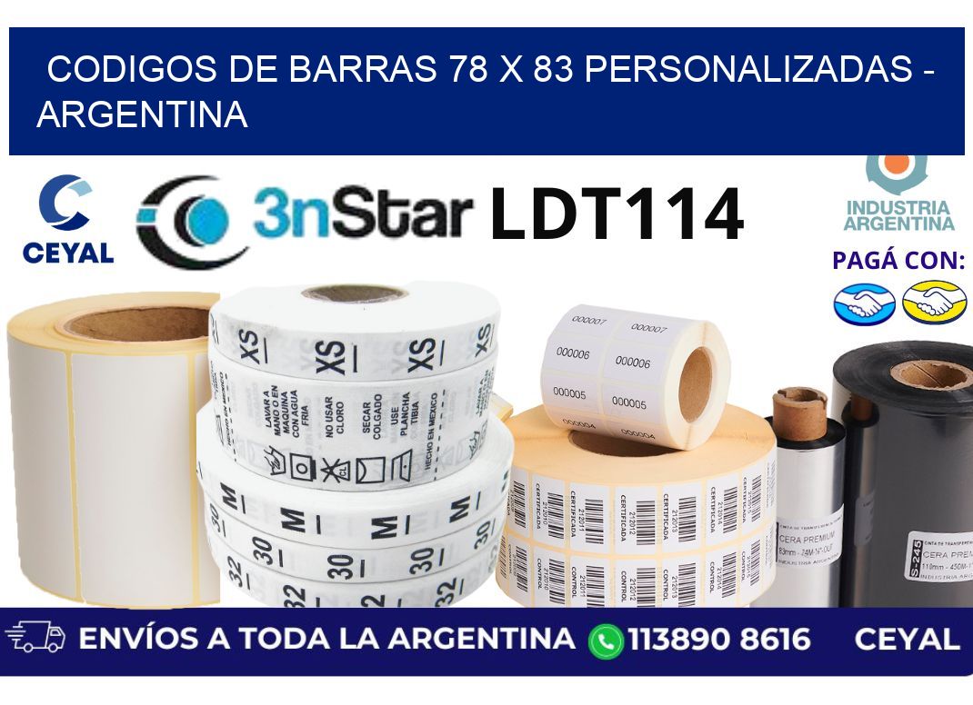 codigos de barras 78 x 83 personalizadas – Argentina