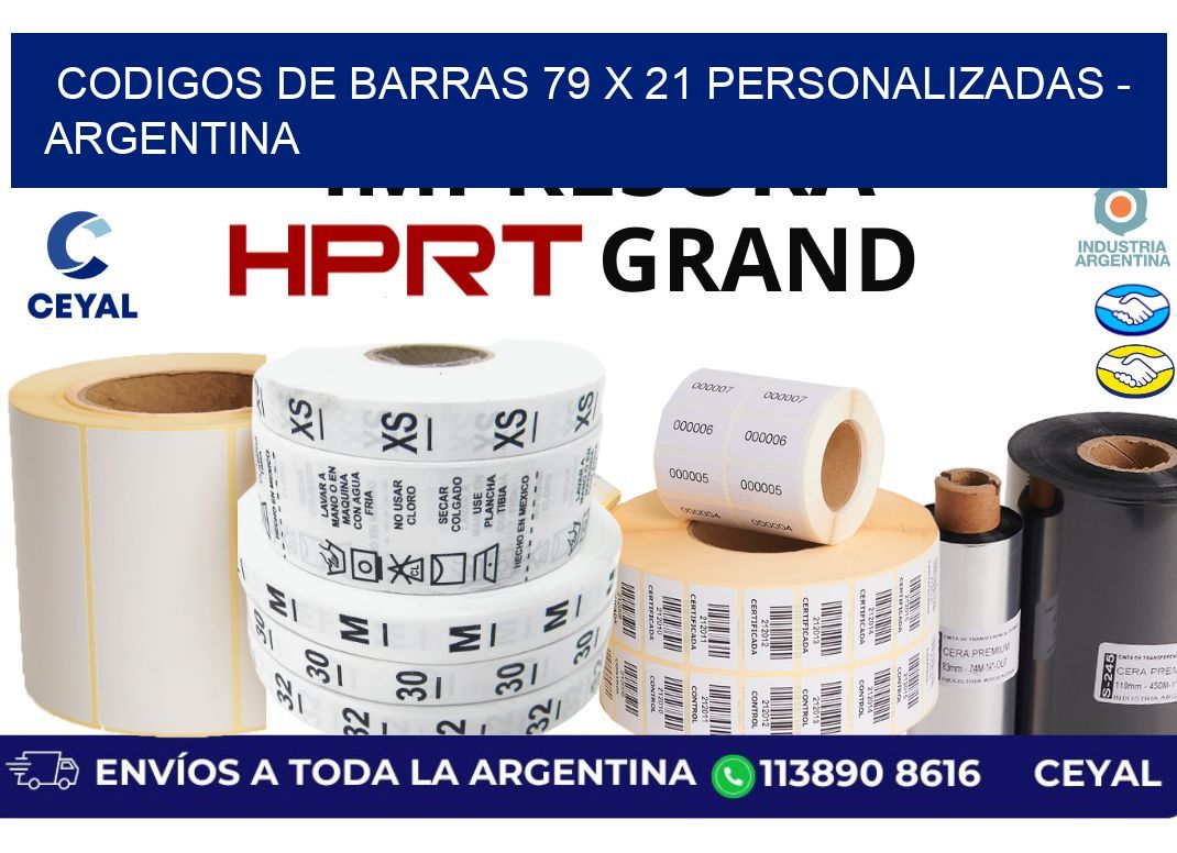 codigos de barras 79 x 21 personalizadas - Argentina