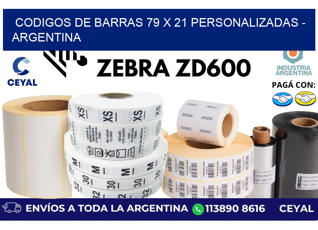 codigos de barras 79 x 21 personalizadas - Argentina