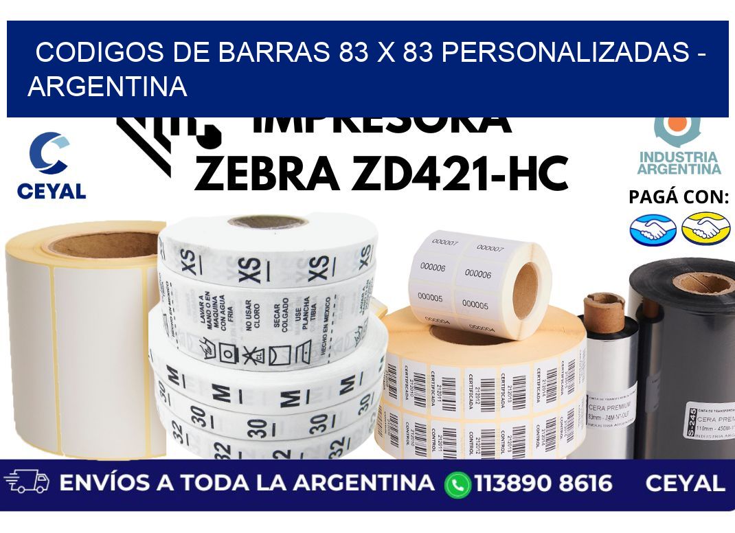 codigos de barras 83 x 83 personalizadas – Argentina