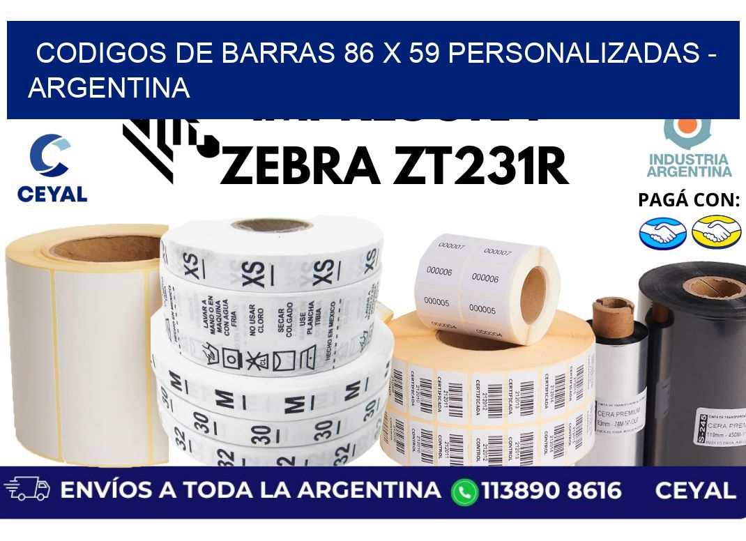 codigos de barras 86 x 59 personalizadas – Argentina