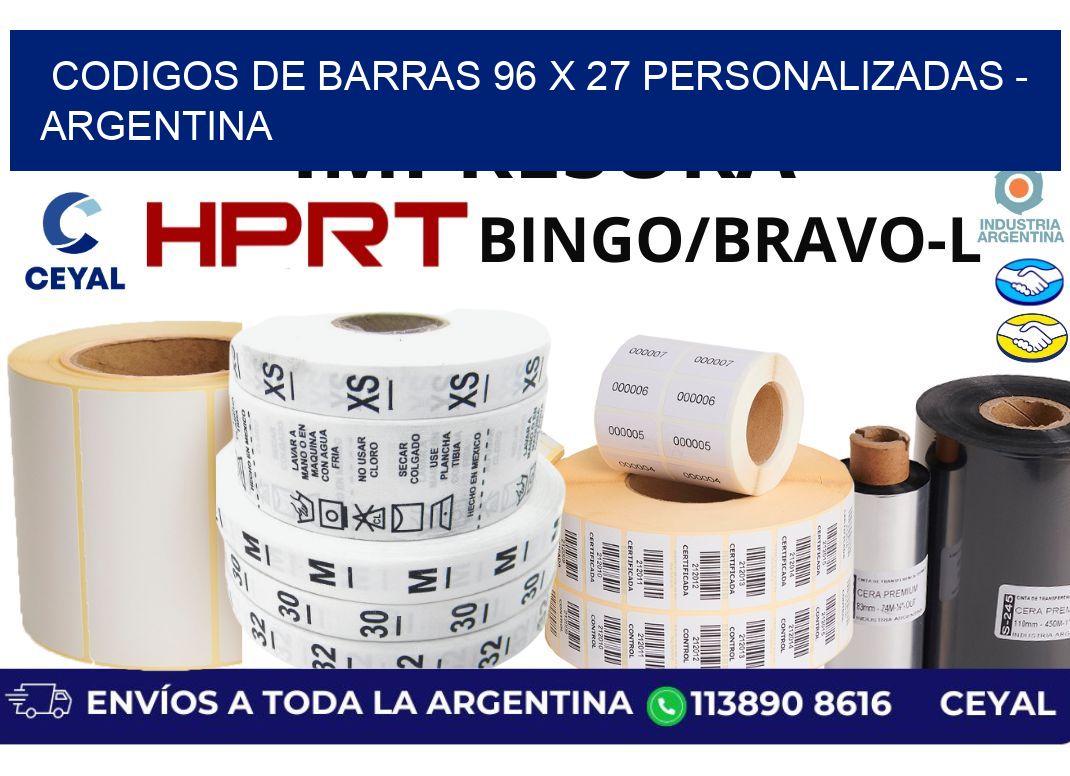 codigos de barras 96 x 27 personalizadas - Argentina