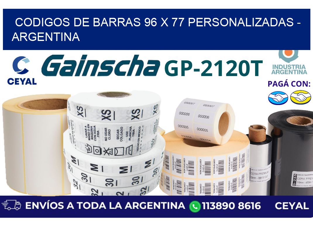 codigos de barras 96 x 77 personalizadas - Argentina
