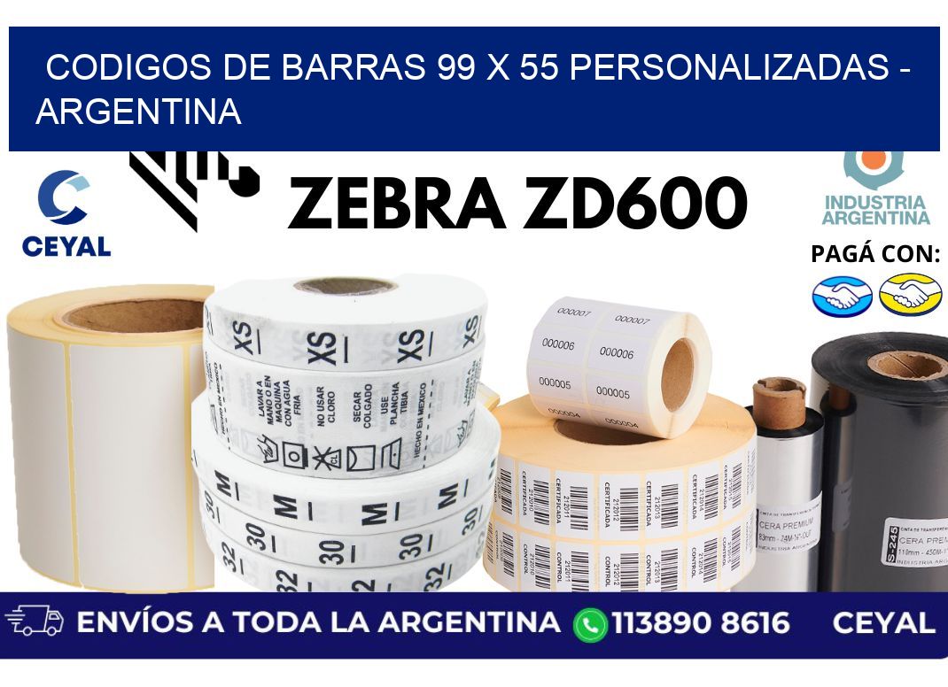 codigos de barras 99 x 55 personalizadas - Argentina