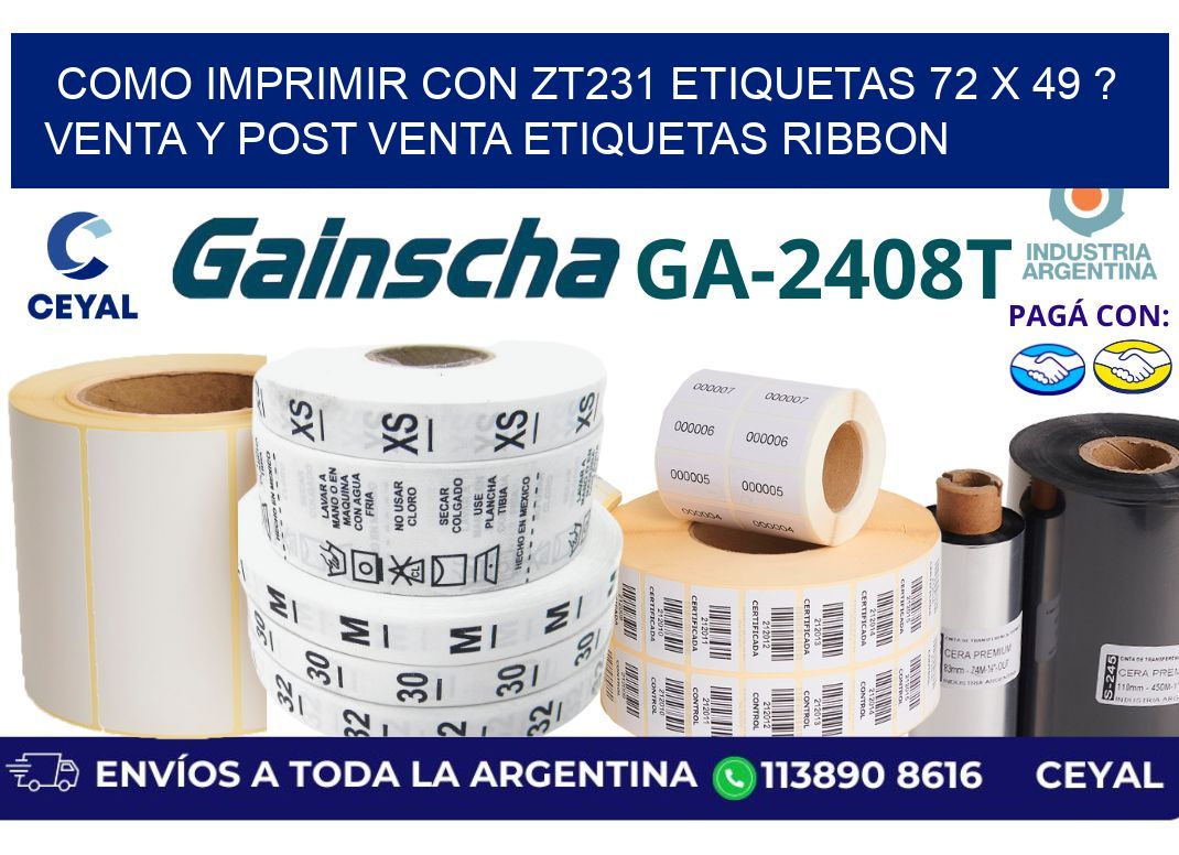como imprimir con zt231 etiquetas 72 x 49 ? Venta y post venta etiquetas ribbon